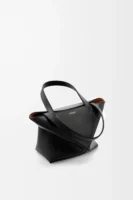 Mini Puzzle Fold tote in shiny calfskin