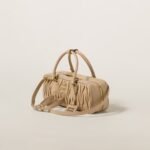 Arcadie Matelassé Large Soft Lamb Leather Handbag Sandy yellow