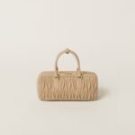 Arcadie Matelassé Large Soft Lamb Leather Handbag Sandy yellow