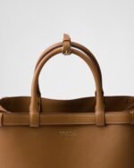 Prada Buckle Medium Leather Double-Belted Handbag