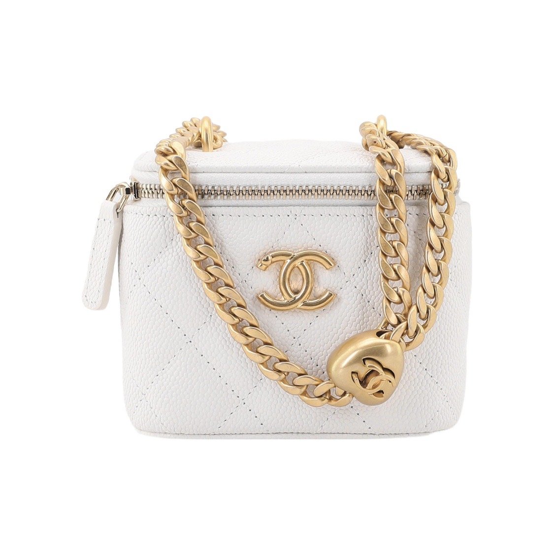 CHANEL 23P LIPSTICK BOX WITH CHAIN WHITE