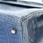 Matte Porosus Crocodile Kelly 35 Bleu Brighton