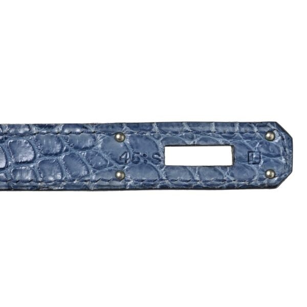 Matte Porosus Crocodile Kelly 35 Bleu Brighton