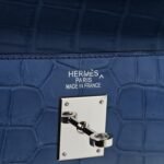 Matte Porosus Crocodile Kelly 35 Bleu Brighton